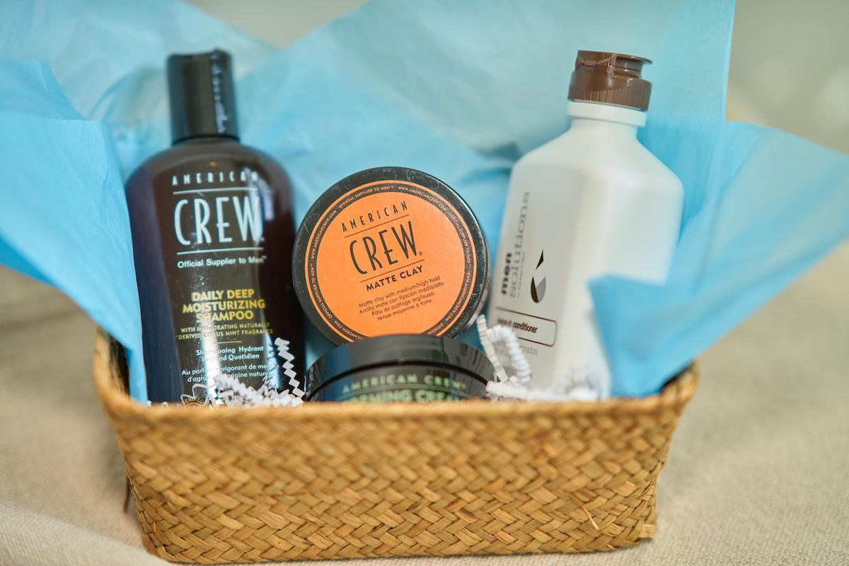 Gift basket full of Great Clips haircare products