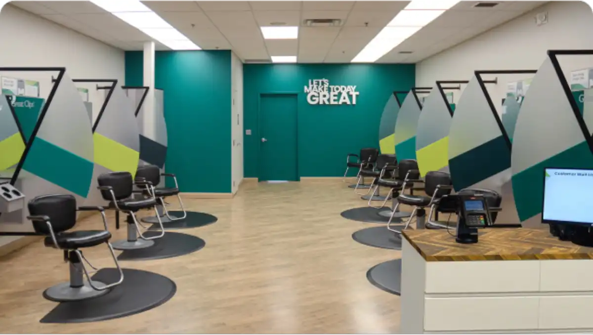 Interior of a new Great Clips salon
